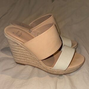 a new day Beige and Cream Wedge Sandals